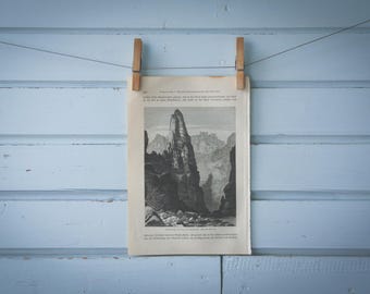 1897 Vintage Kanab Creek Lithograph Illustration