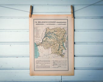 1941 Vintage Congo (DR) Map