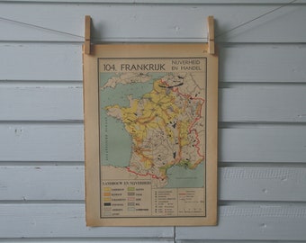 1941 Vintage Map of France