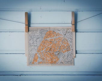 1930s Vintage North Passy Arrondissement Map