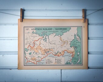 1941 Vintage Map of Russia
