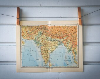 1956 Vintage Map of India