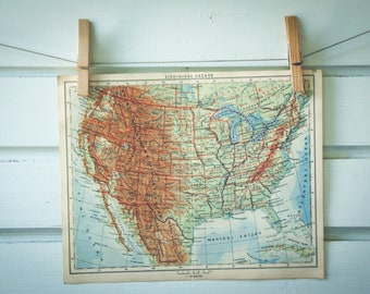 1951 Vintage USA Map