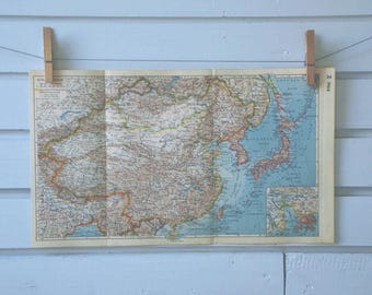1938 Vintage Map of China