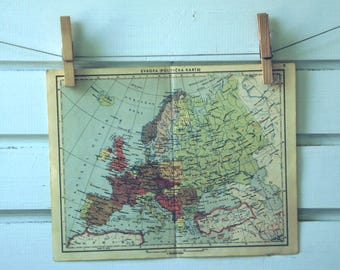1951 Vintage Map of Europe