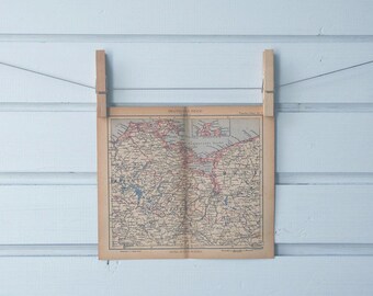 1943 Vintage Map of East Germany & West Poland