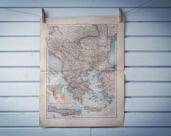 1901 Vintage Map of the Balkans