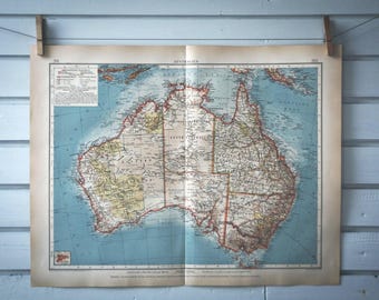 1906 Vintage Map of Australia