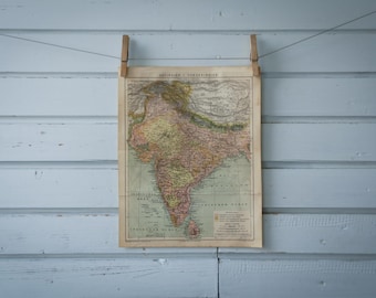 1887 Vintage Map of India