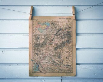 1886 Vintage Central Europe Map
