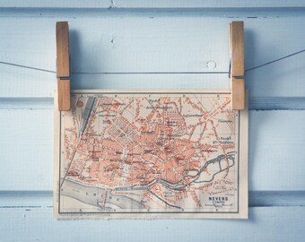 1908 Vintage Nevers Map