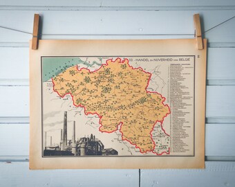 1941 Vintage Belgium Map