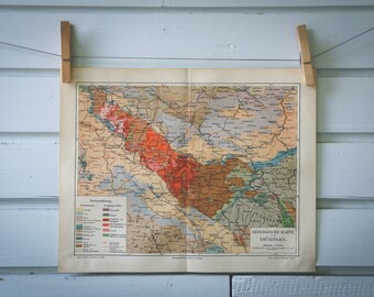 1907 Vintage Geology Map of Thuringia