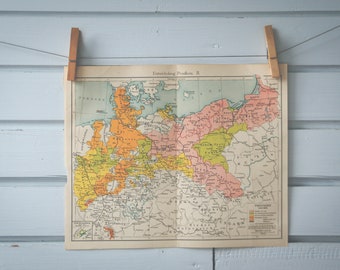 1908 Vintage Map of Prussia in Early 19th Century
