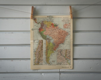 1936 Vintage South America Map