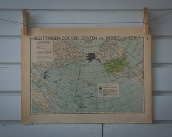 1941 Vintage Map of the Territories of the United States