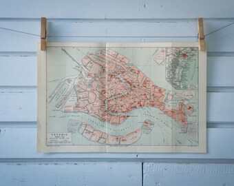 1907 Vintage Map of Venice