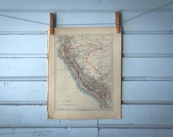 1892 Vintage Peru Map