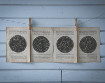 1895 Vintage Map of the Northern Sky