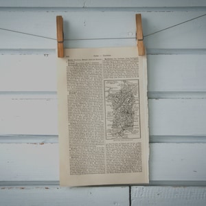 Vintage kaart van Sardinië uit 1907