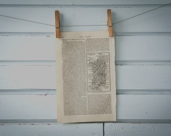 Carte de la Sardaigne vintage 1907