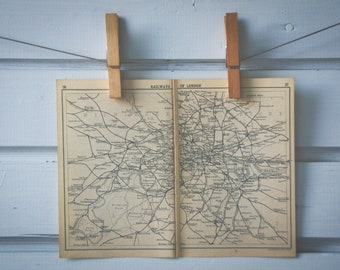 1910s Vintage London Railway Map
