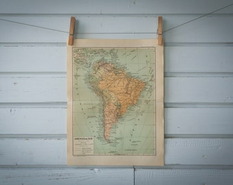 1928 Vintage South America Map