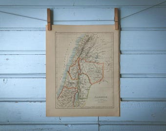 1895 Vintage Map of Israel
