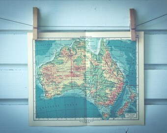 1959 Vintage Map of Australia