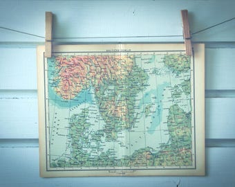 1959 Vintage Map of the Baltics