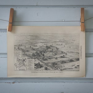 1907 Vintage Prison Lithograph Illustration