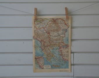 1938 Vintage Map of the Balkans
