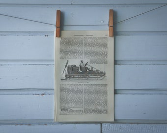 1907 Vintage Snowmobile Illustration