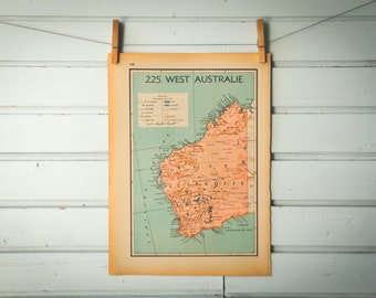 1941 Vintage West Australia Map
