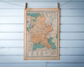 1941 Vintage Map of Russia