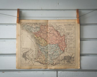 1860s Vintage West France Map