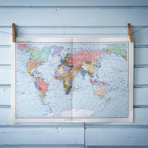 1967 Vintage World Map