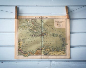 1887 Vintage Map of the Caribbeans