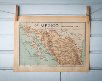1941 Vintage North Mexico Map