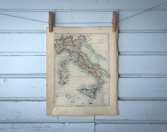 1892 Vintage Map of Italy