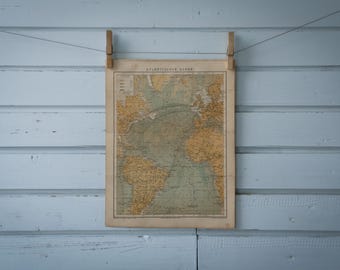 1887 Vintage Map of Atlantic Ocean