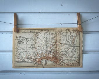 1906 Vintage Nice & Surroundings Map