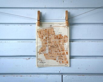 1931 Vintage Map of Pompeii