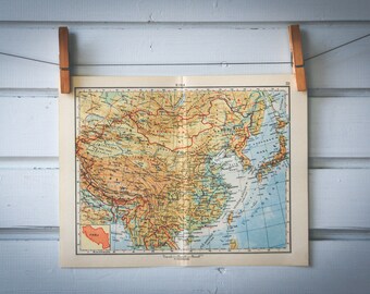 1956 Vintage Map of China