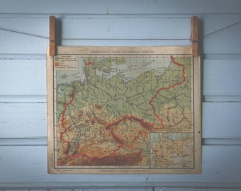 1910s Vintage Map of Germany