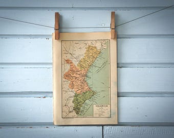 1928 Vintage Valencian Community Map