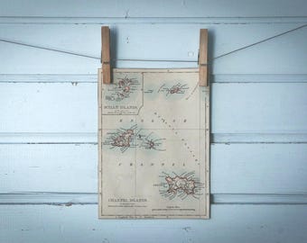 1895 Vintage Channel Islands Map