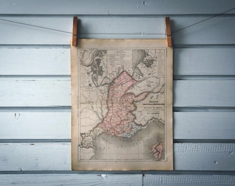 1860s Vintage South France Map