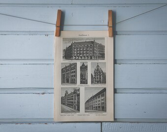 1907 Vintage Department Store Lithograph Illustration
