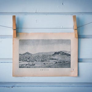 1894 Vintage Athens Lithograph Illustration